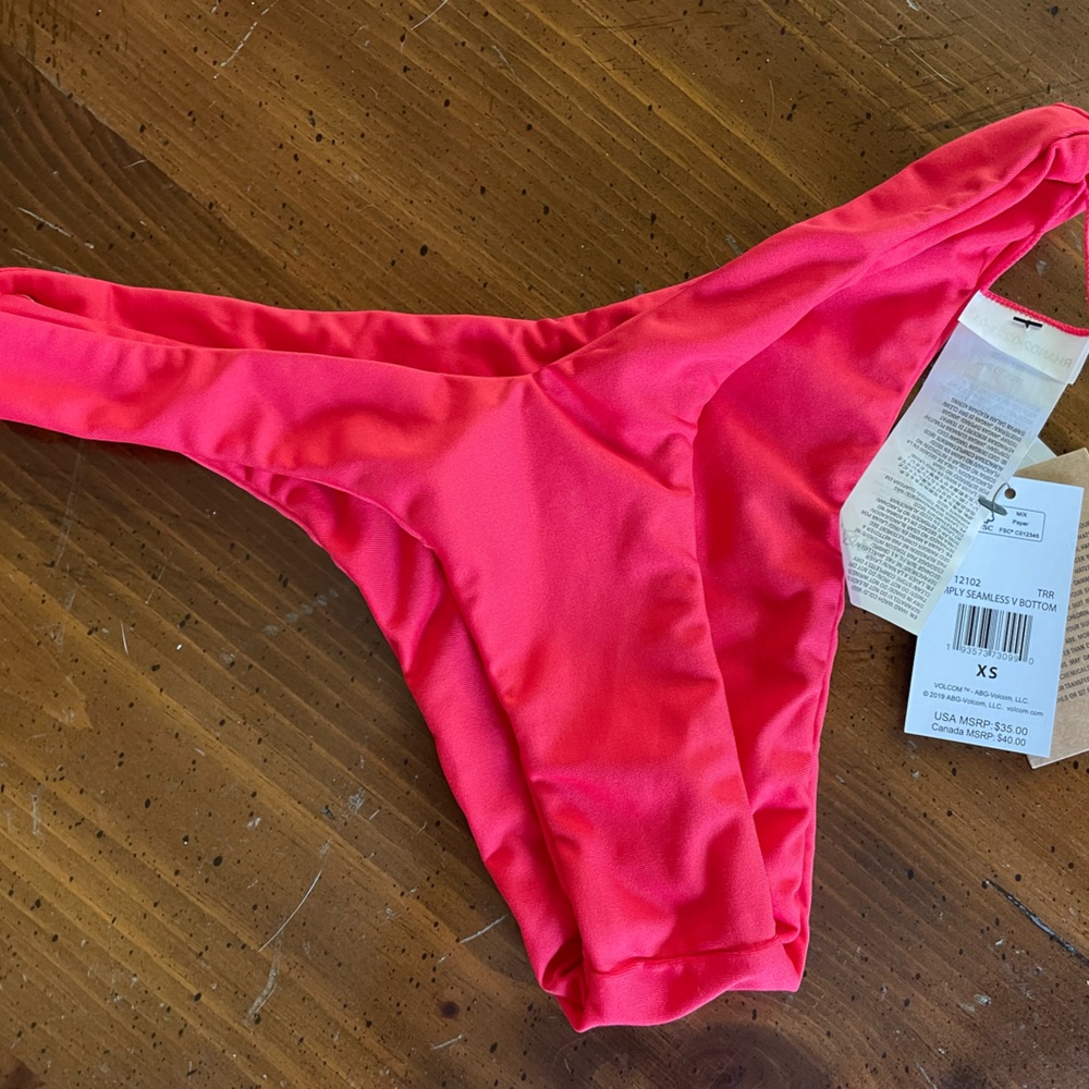 Volcom Red Seamless Cheeky Swim Bottoms - Picture 3 of 9